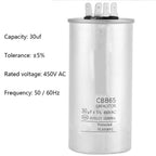 CBB65 30uF Capacitor CBB65A-1 30uF AC 450V Cylindrical Motor Capacitor