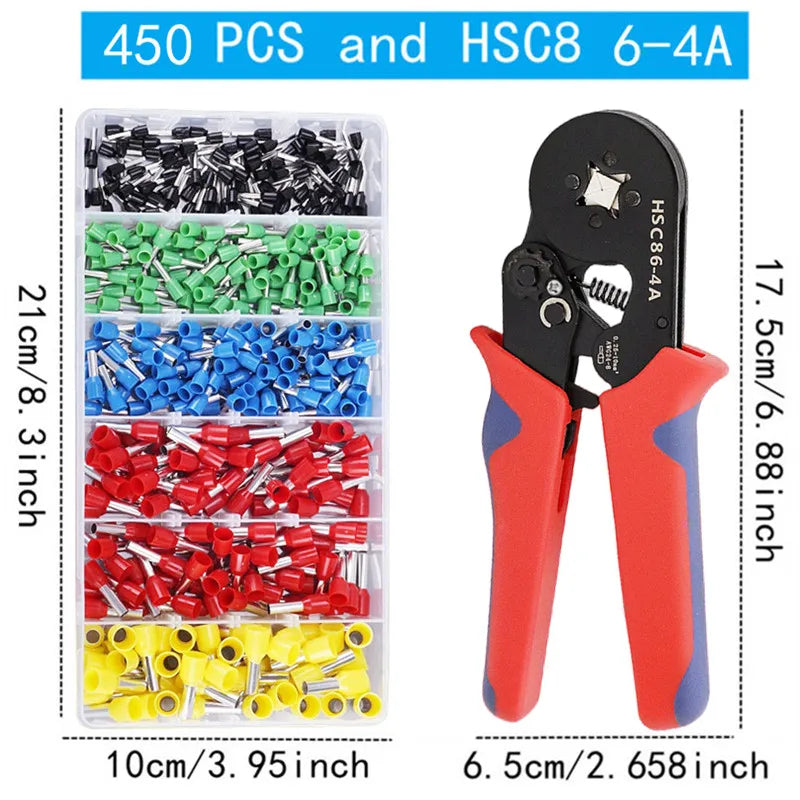 VE Tubular Crimp Terminals,Cable Electrical Connector,Insulated Wire Connectors,Tube Type Terminal Crimping Pliers HSC86-4