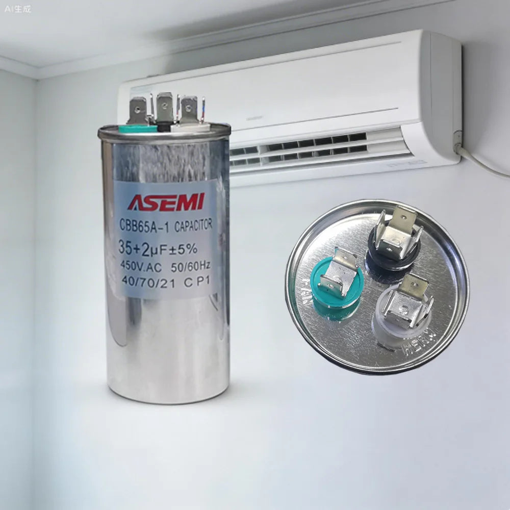CBB65 450V AC Motor Capacitor Air Conditioner Compressor Start Capacitor 60uF+5uF 25+5uf 30+2uf 35+5uf 40+5uf
