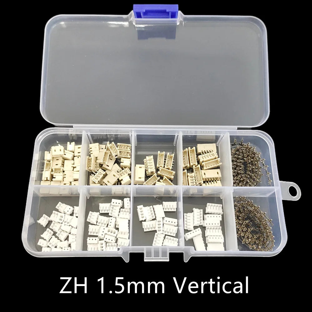 1 Box JST Connector Assortment Kit - SH1.0/ZH1.5/PH2.0/XH2.54 2-5Pin Male/Female Socket with Horizontal/Vertical Header