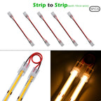 8mm 10mm 2pin COB LED Strip Connector Tape Lights L Shape LED Corner Connectors for SMD COB 5050 2835 Strip Light Fixed Clamps