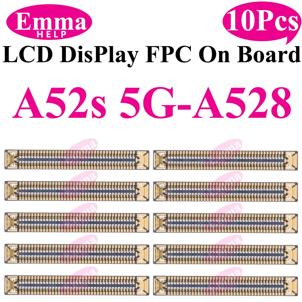 10pcs Original Screen Connector For Samsung A52S A53 A72 A33 A32 A23 A22 A13 A12S A03s A02s A42 LCD Display FPC On Board 78 Pin