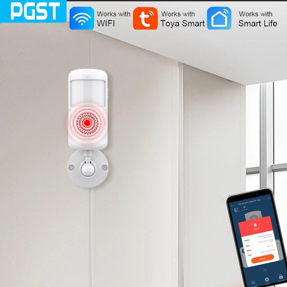 Taya Smart Home PIR Motion Sensor, Human Infrared Detector Alarm, Security, Smart Life, WIFI Connection, APP Viewing, Collaborat