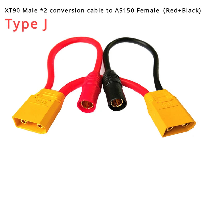 AS150 XT150 Male/Female To XT60 XT90 Plug DC Power Conversion Cable Connector 10AWG Silicone Wire Suitable for RC Batteries