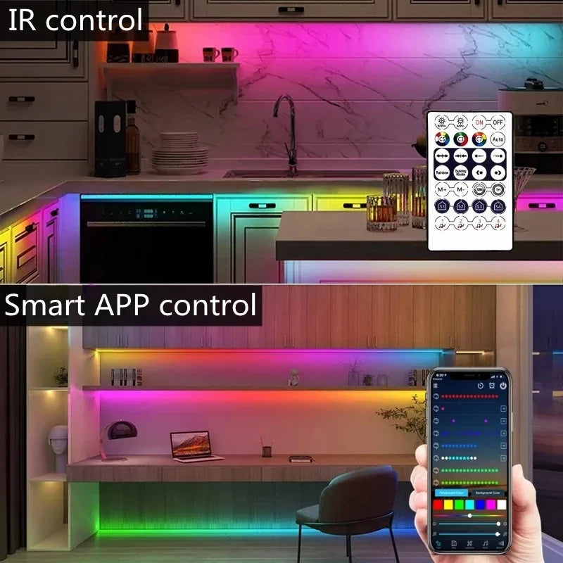 Tuya Smart WIFI RGBIC LED Strip Light Tape Addressable WS2811 IC Flexible RGB Neon LED Light USB APP Control for Alexa Google