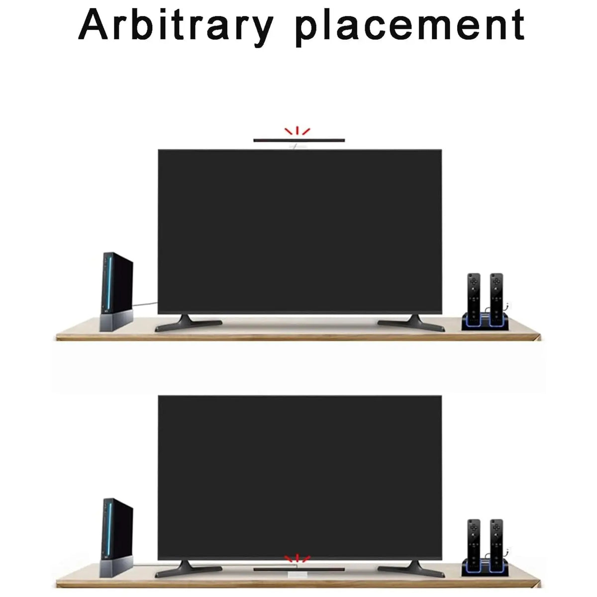 Wired /Wireless Infrared IR Signal Ray Sensor Receiver Bar For Wii Bluetooth Sensor Remote Bar Receiver Holder For Wii