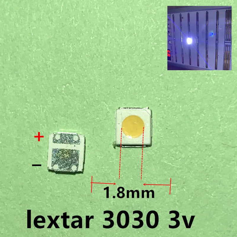 100pcs 3030 Backlight High Power LED DOUBLE CHIPS 1w 1.5W 2w 3V-3.6V 6v lextar JUFEI AOT Cool white PT30A66 TV