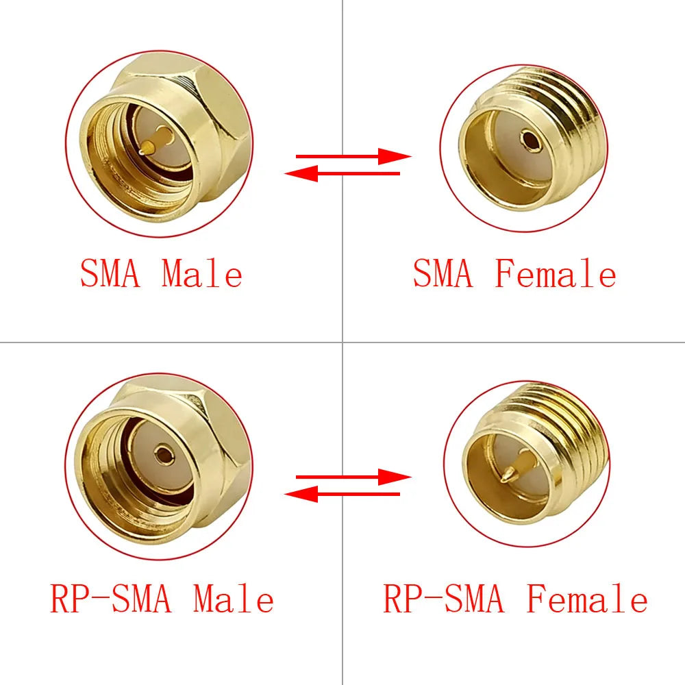 SMA Connectors kit 18Pcs/box SMA RP-SMA Plug Male Jack Female RF Coax Adapter for FPV Drone Antennas WiFi Router Radio Wireless