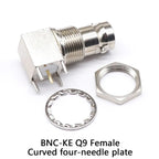 50/75ohm Four-pin BNC socket welding board BNC-KYE connector BNC-KE curved four-pin board Q9 female seat copper