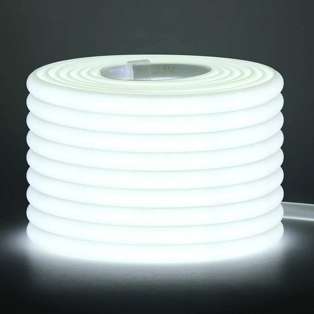 Dimmable 220V COB LED Neon Strip Light Switch Dimmer Power Kit 5m 10m 30m 3000K 4000K 6000K 288 LEDs Flex Tape 0.5m Waterproof