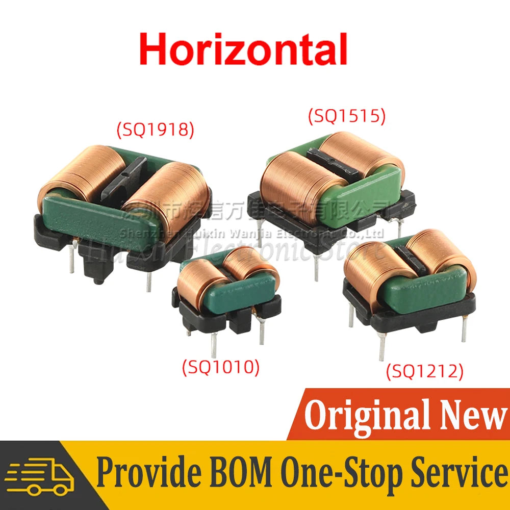 2pcs Flat Copper Wire EMI Filter Inductor Common Mode Square Ferrite Core Magnetic Coil 5mH 10mH 15mH 20mH 25mH 28mH SQ2418