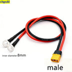 Cltgxdd 1 Piece XT60 Cable Connector Adapter O-Ring Hole 8mm Terminal Plug Connector Cable 12AWG Silicone Wire Charger Connector