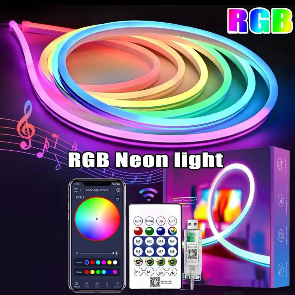 HTMCK Smart Ambient PC Display Sync Computer Monitor Backlight LED Strip Light RGB Color DIY Game Holiday Atmosphere Decor Lamp