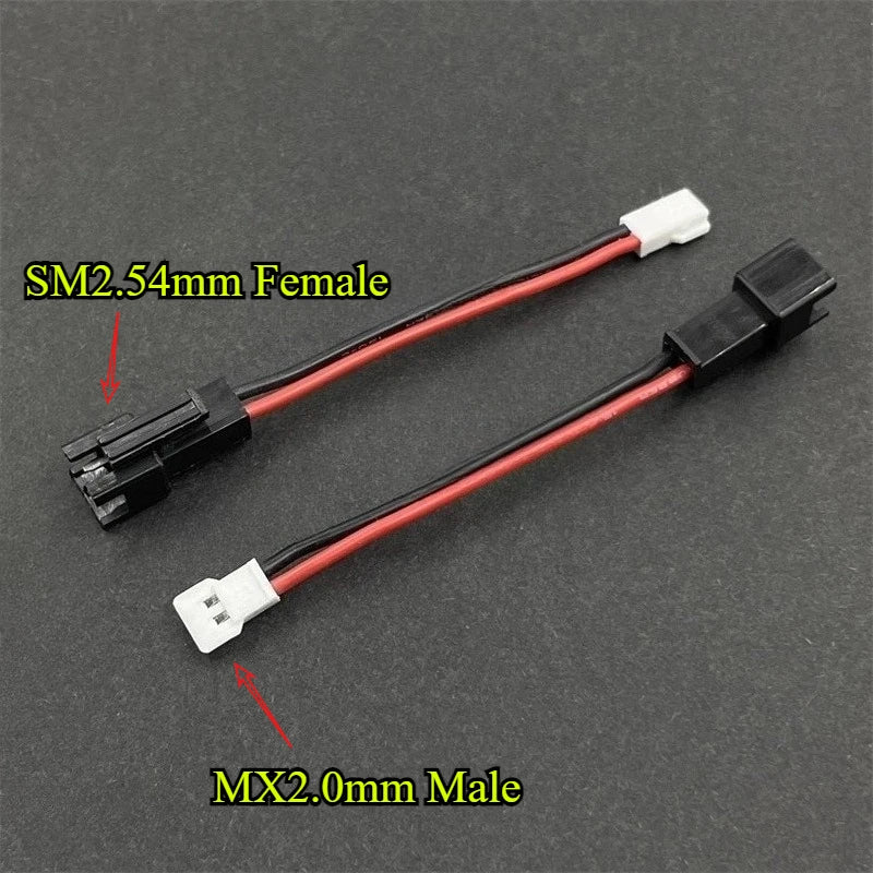 5-50Pcs/lot MX2.0mm Male Head To JST/SM/PH2.0mm 2P Female Head Lipo Battery Adapter Cable Line 5CM 22AWG For RC Car Accessories