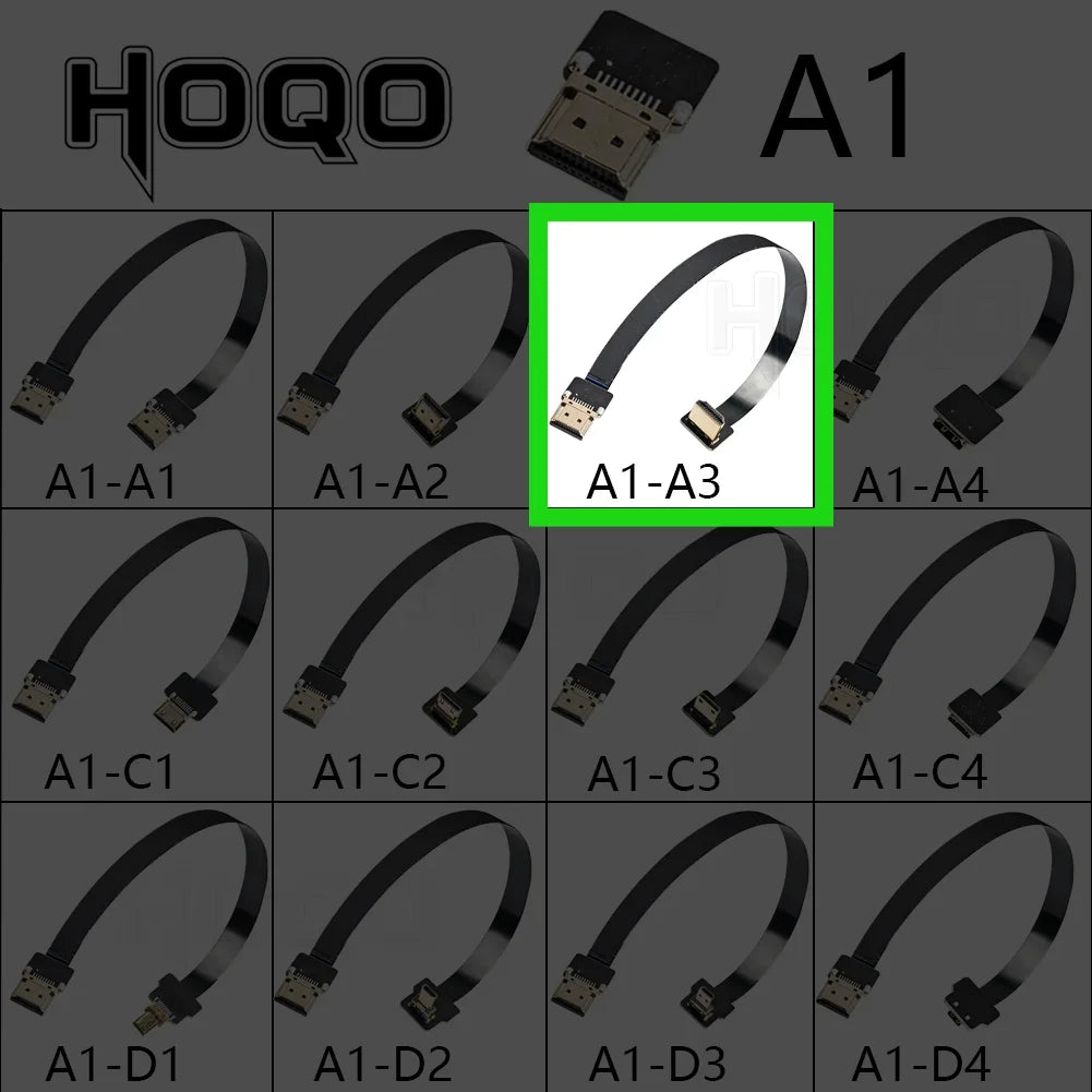 HD A1 Ultra Thin Flat FPV HDMI-Compatible Cable Flexible Mini HDMI to Micro HDMI Ribbon Wire 5cm/50cm Short FPC FFC