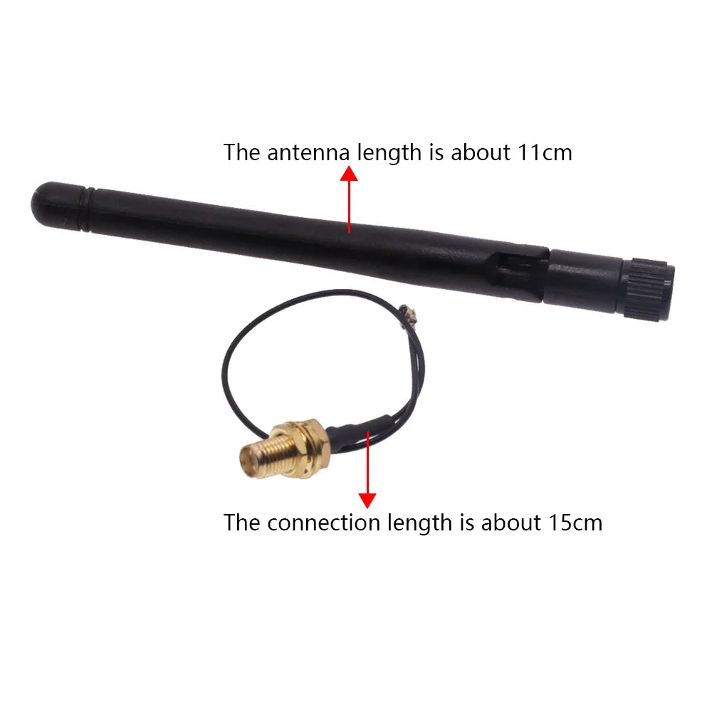 2PCS 2.4GHz Folded  Bluetooth ZigBee Antenna 3dBi with U.FL I-P-E-X-1 to SMA Connector 15cm For ESP8266 ESP32 WiFi Module