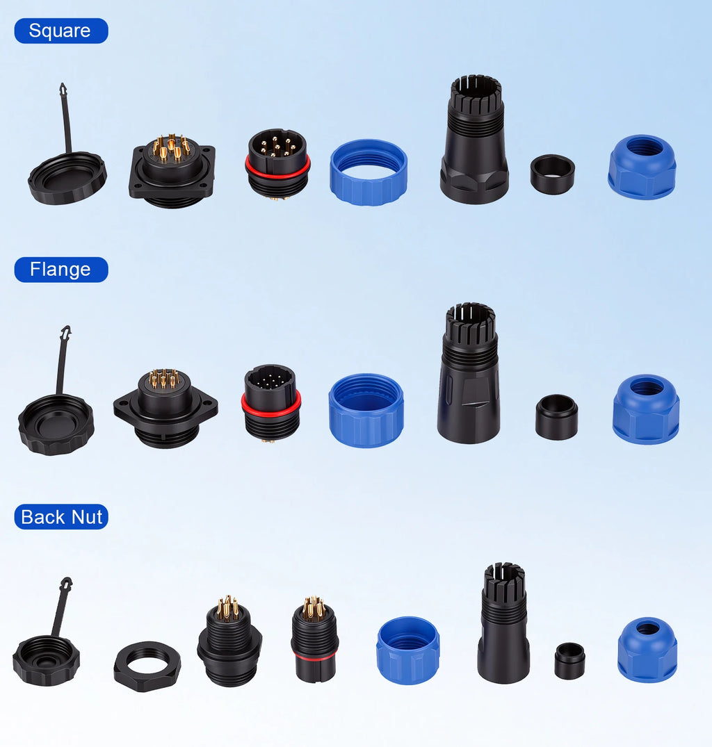 SP13 Connector Waterproof IP68 2pin 3pin 4pin 5pin 6pin 7pin Docking Male Plug Female Socket Cable Plug and Socket Connectors