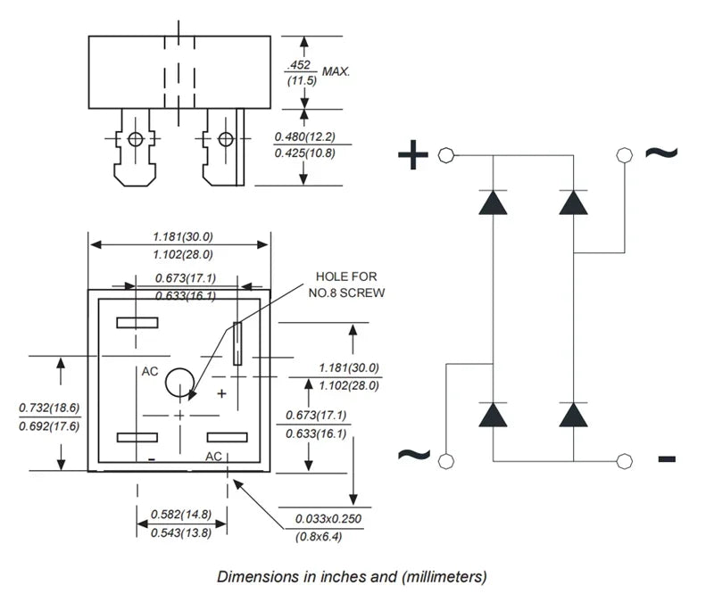 5PCS KBPC1510 KBPC2510 KBPC3510 KBPC5010 15A 25A 35A 50A 1000V 1KV Silicon Square Bridge Rectifier DIP 4Pin