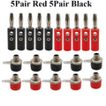 10Pair Silver 4mm Banana Plug Male and Female 4mm Banana Jack Panel Mount Banana Socket Terminal Connector Adapter Red Black