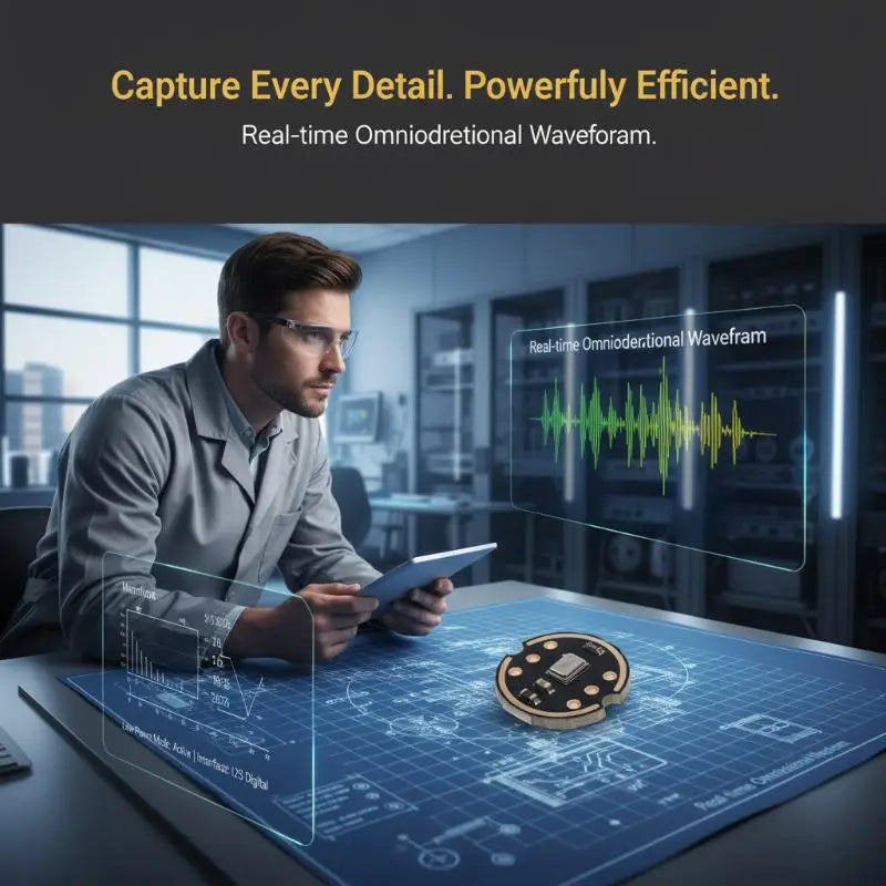 1 Set Digital ICS 43434 MEMS Microphone Omnidirectional I2S Output Ultra Low Power for Mobile Device Audio Projects