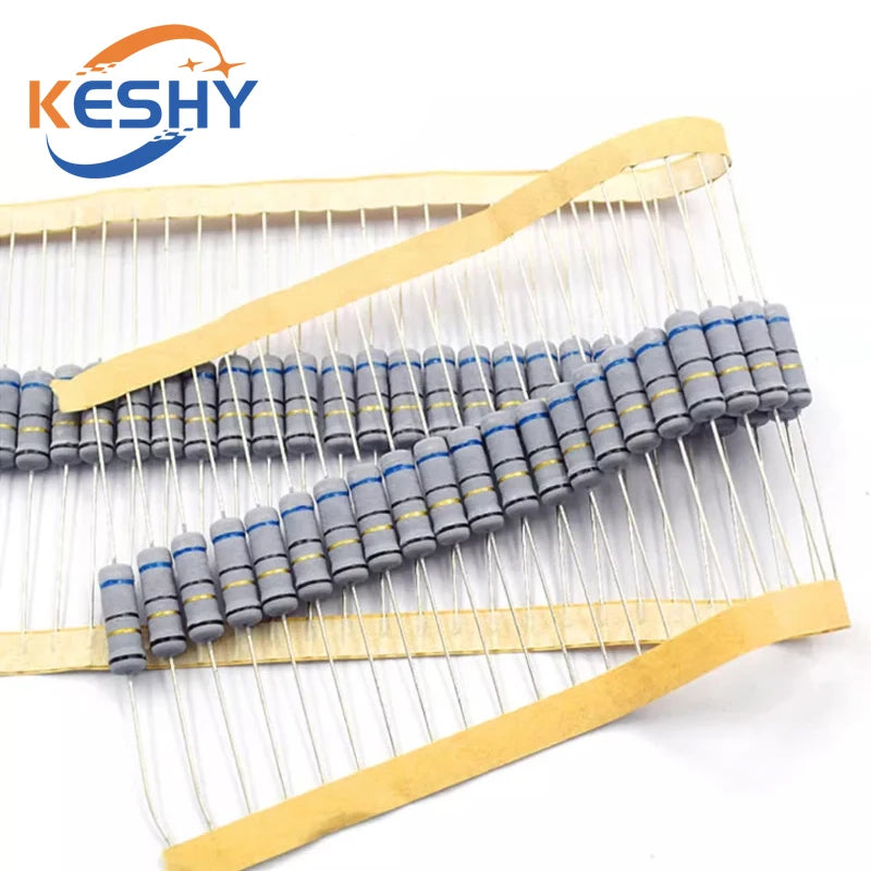 20PCS 2W 5% Wire Wound Resistor Fuse Winding Resistance 0.1 0.15 0.22 0.33 0.47 0.5 1 2.2 3.3 4.7 5.1 6.8 10 22 47 51 100 ohm