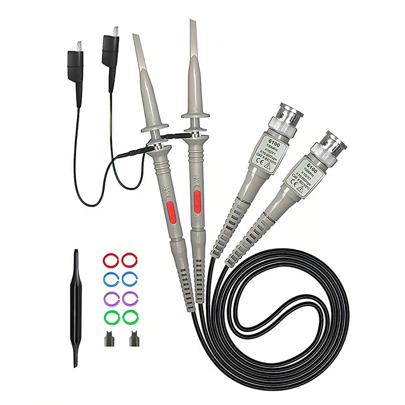 Hantek Oscilloscope Probe P6100 100MHz X1 150V X10 300V RMS 600V DC + AC Peak Applicable BNC Hantek FNIRSI Tektronix RIGOL