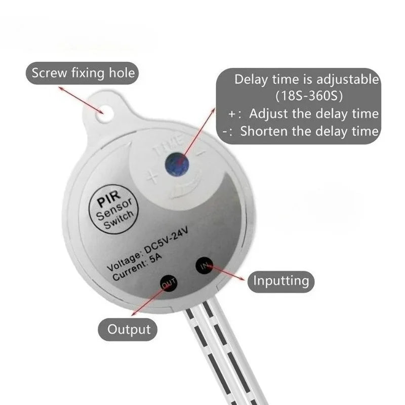 USB 5V PIR Infrared Motion Human Body Sensor Detector USB Interface Mini Corridor Closet Underbed LED Light Switch
