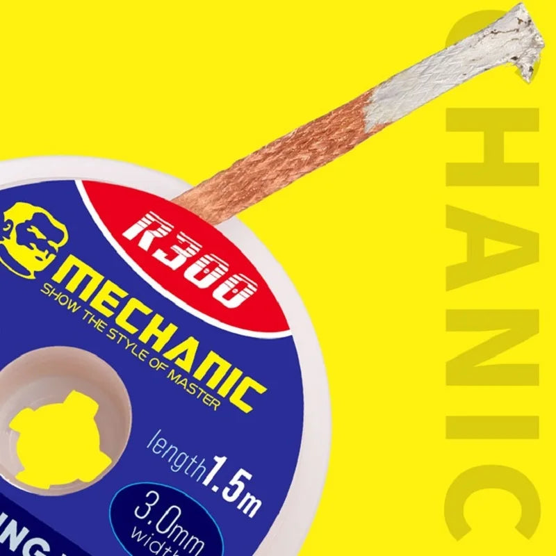 MECHANIC R300 1.0/1.5/2.0/2.5/3.0/3.5/4.0mm Width 1.5m Length Desoldering Braid Welding Remover Copper Solder Wick Wire Cord PCB