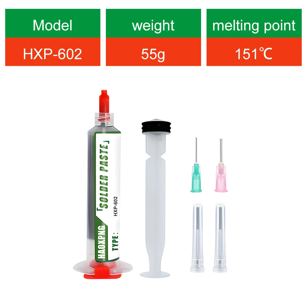 151 ° C/303.8 ° F New Solder Paste, No Need for Cleaning, Solder Repair and Maintenance, Lead-Free Solder Paste Flux, 10g/35g/55