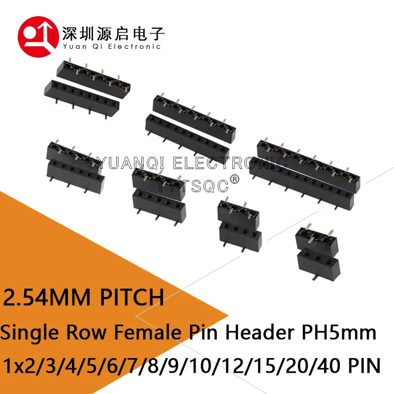 10pcs 2.54mm SMD Short Version PH5mm Single Row SMT 1X3/4/5/6P 8P 10P 12P 20P Stackable PCB Female Pin Header Socket Connector