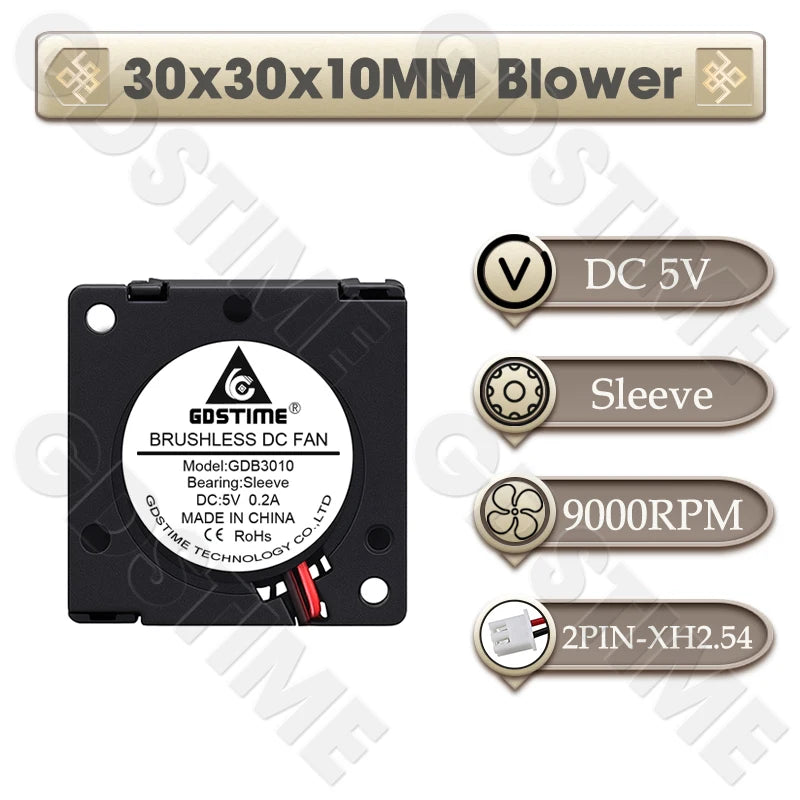 Gdstime 4010 24V Blower 12V 5V Cooler Fan 5015 Radial Fan 50x15MM Turbine Cooling Fan 30MM Micro Fan for 3D Printer Part Cooling