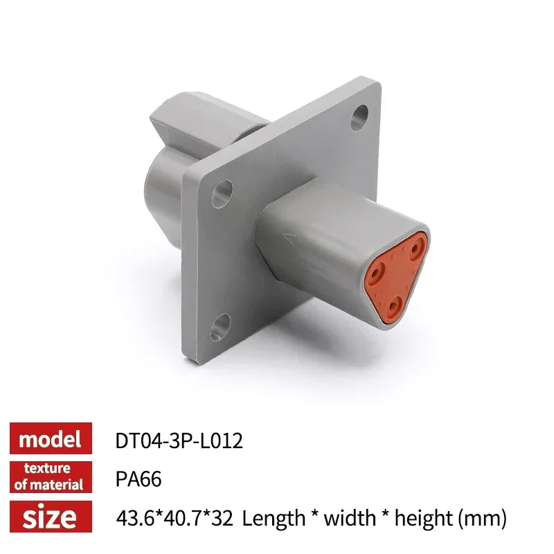Deutsch DT Industrial DT04-8P-L012 Flange Mount Connector IP68 | 22-16AWG for Heavy Duty Truck & Bus Electrical Systems