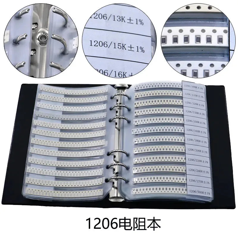 0402 0603 0805 1206 2512 1% SMT Chip Resistor Assortment Kit  SMD Capacitors Sample book