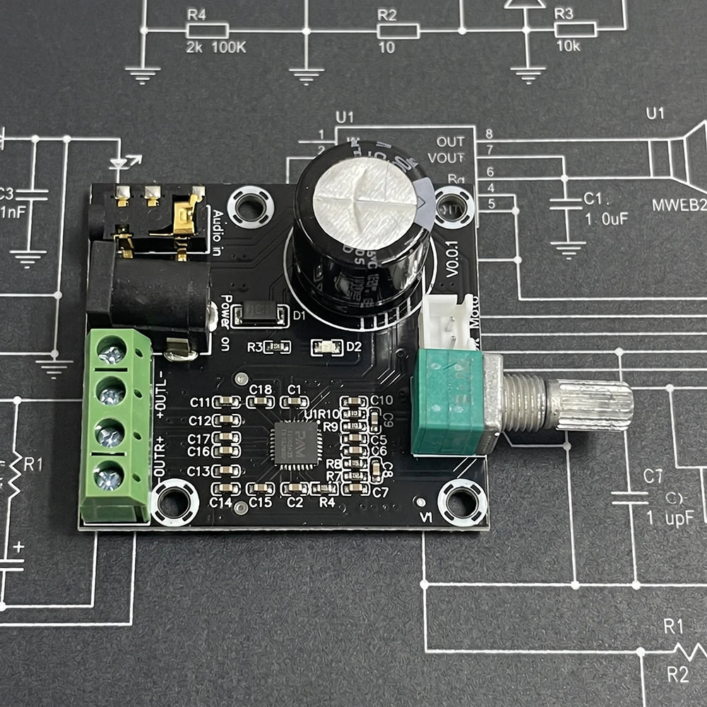 Digital Audio Amplifier Board PAM8610 12V Audio Power Amplifier Board 15W X 2 Dual Channel Multiple Protection 15W X 2