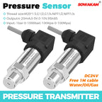 Pressure Transmitter Water Oil Gas Sensor 4 20mA 0-5V 10V RS485 Output D24V Positive Negative Vacuum Gauge Pressure Transducer