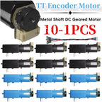 All-Metal TT Encoder Motor, 12PPR Hall Encoder, High Torque 1:90 Gearbox, Metal Shaft DC Geared Motor, DC 3-12V Gearbox Motor