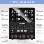 NICE-POWER 120V 3A Lab DC Power Supply 0-240V 0-6A Dual Channel Bench Power Source 12V 24V 10A 20A Power Supply Series Parallel