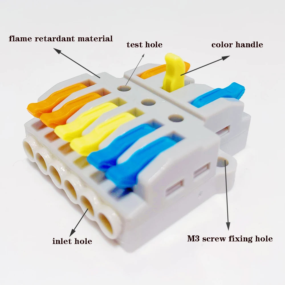 Wire Connectors KV-223-2 Terminal Block Push-in Quick Connector Docking Wiring Connector Electrical Plug-in Fast Cable Connector