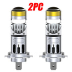 H7 LED Projector Lens 3000W 6000000LM Mini 1:1 H7 Headlight Canbus Fog Bulb Turbo Lamp Motorcycle Light ﻿6500K 12V Wireless Fan