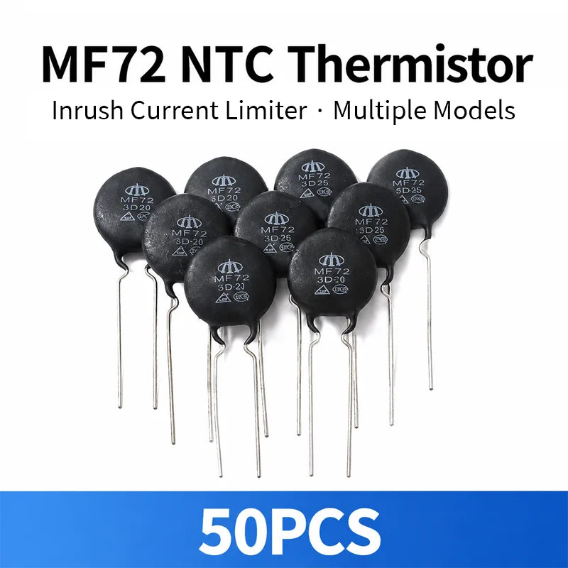 50PCS MF72 NTC Thermistor 1.5D-20-47D-20 3D25 5D25 10D25 5D11 Inrush Current Limiter