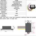 DC 72V 60V 48V 36V 24V to DC 12V 3A 5A 8A 10A Step Down Voltage Power Converter Auto Car Motorcycle Bus Truck Buck Power Supply