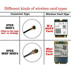 2pcs 2.4GHz 5.8GHz Dual Band WiFi Antenna PCB Internal Antennas with 12cm Cable for M.2 7265 8265 9260 9560 AX200 Card