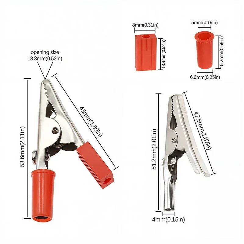 10 Pieces Alligator Clips Test Clips, Electronic Product Test Clips With Screws And Solder Ports, Metal Electrician Wire Clips