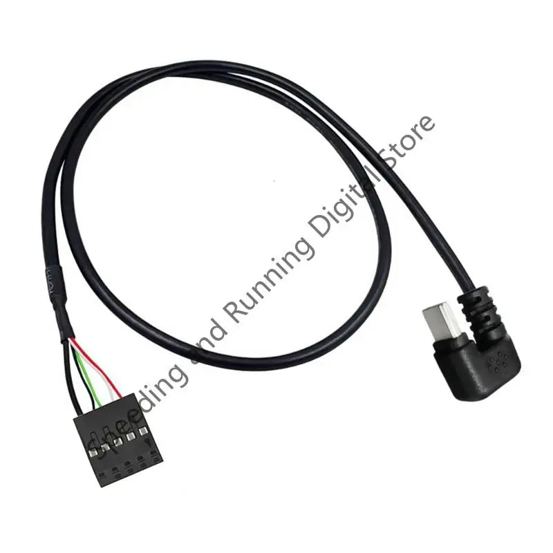 90-degree 9-pin USB Motherboard Internal Header to USB2.0 Type C to 9-Pin Adapter Cable for Computer Desktop Cable