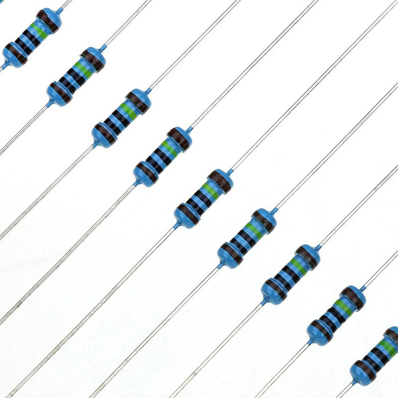 600pcs 1% Resistor Set Resistance 1/4W Metal Film Resistors Kit 10Ohm ~1M Ohm 30Values Electronic Components Kit