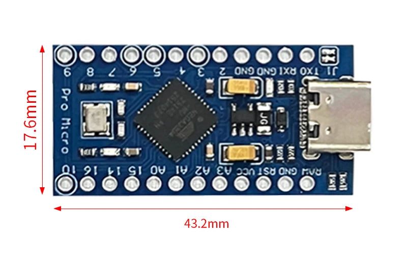 XCW Pro Micro ATmega32U4 5V 16MHz Replace ATmega328 For Arduino Pro Mini With 2 Row Pin Header For Leonardo Mini Usb Interface