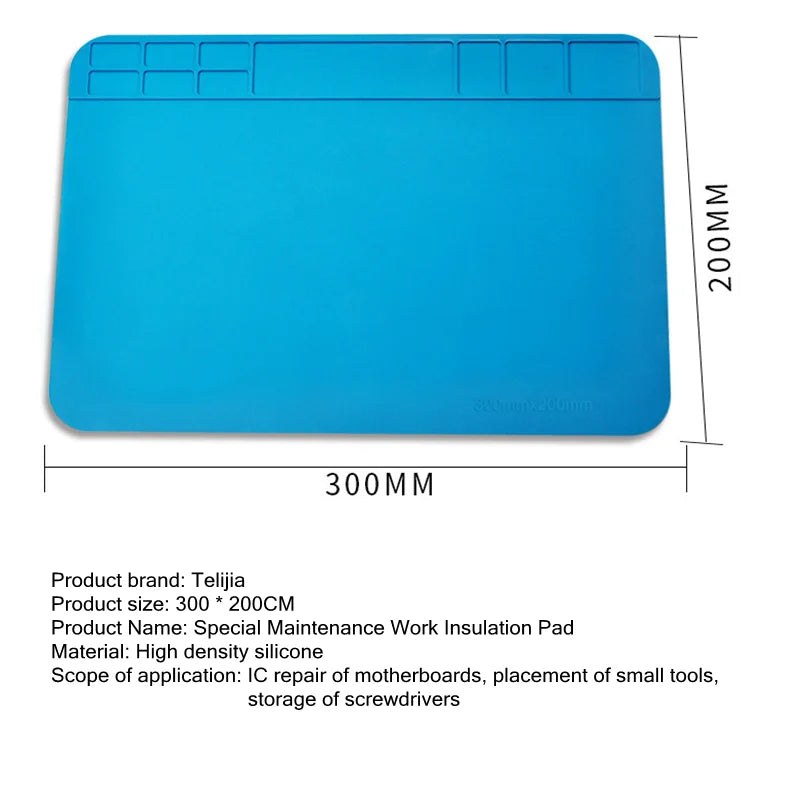 S-160 TE-509/502/508/610 LW-M3/M4 Soldering Mat ESD Antistatic 500 ° Heat Resistant Insulation Work Mat Silicone Repair Pad
