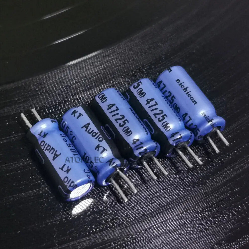 10pcs Nichicon AUDIO KA KT Series Electrolytic Capacitor Hi-Fi Audio 10uF/22uF/47uF/100uF/220uF/470uF/1000uF 25V/50V