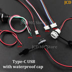 USB-C 2P 4P High Current Charging Socket with PH2.0 Nut Snap Lock Plate USB TYPE-C Female Waterproof Connector Charging Interfac