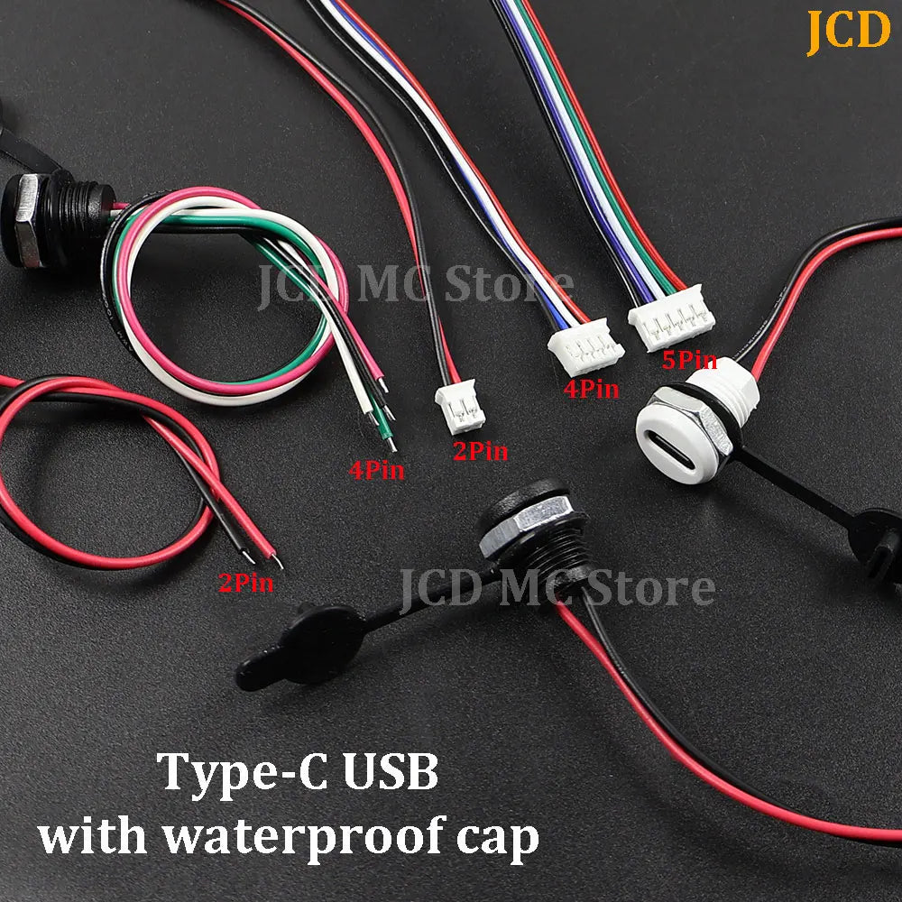 USB-C 2P 4P High Current Charging Socket with PH2.0 Nut Snap Lock Plate USB TYPE-C Female Waterproof Connector Charging Interfac